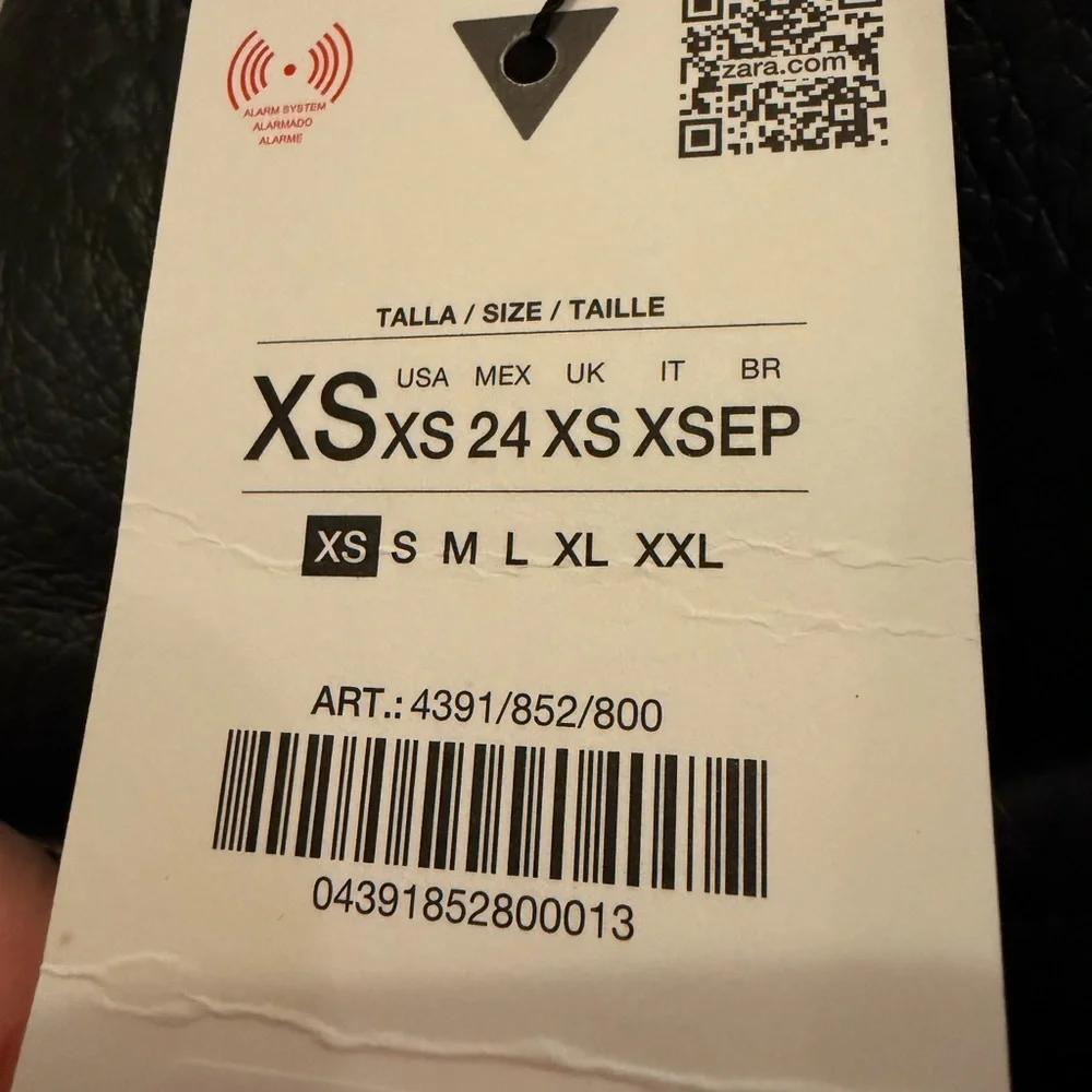 Viral Zara Black Faux Leather Funnel Neck Bomber Jacket - Picture 5 of 6